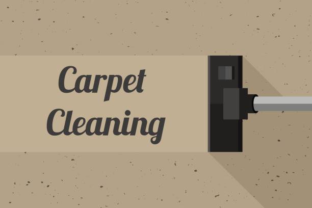 Carpet cleaning banner Carpet cleaning banner with vacuum cleaner. Vector illustration of cleaning service with grunge texture. cleaner illustrations stock illustrations
