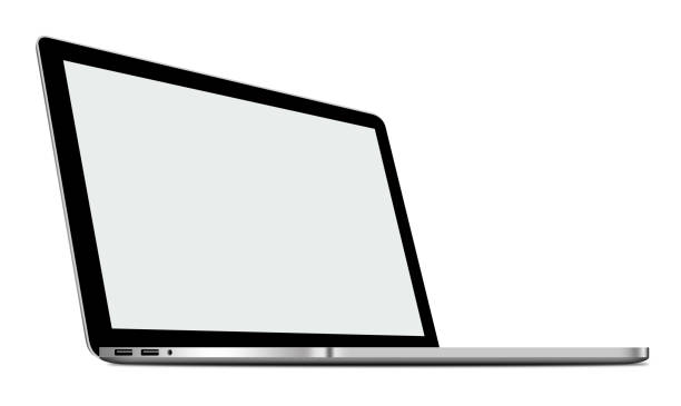 istock 3D illustration of Silver Laptop isolated on white background 825971800