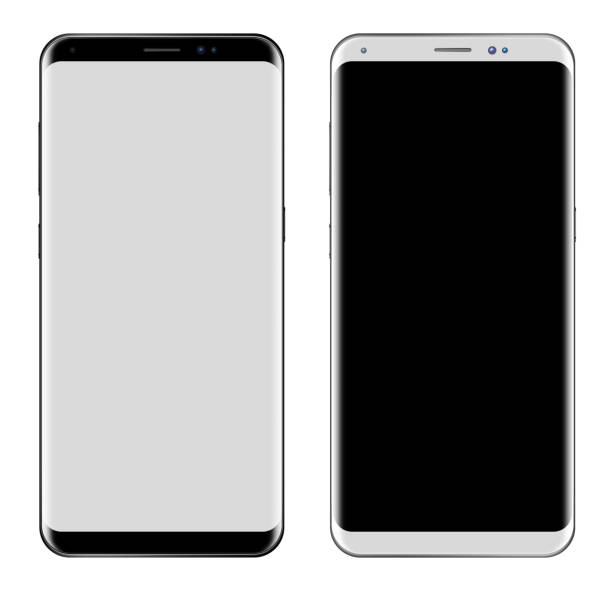 istock Black Smartphone & White Smartphone with big screen isolated on white background 825972410
