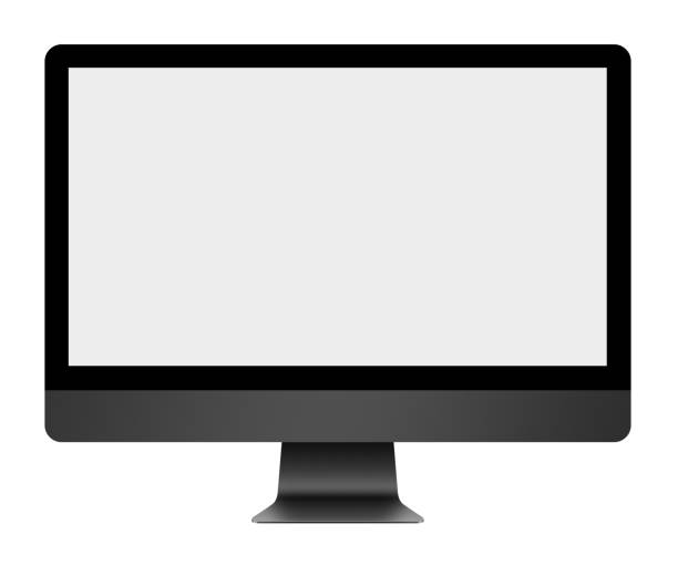 istock 3D illustration Realistic black computer monitor on white background 825972682