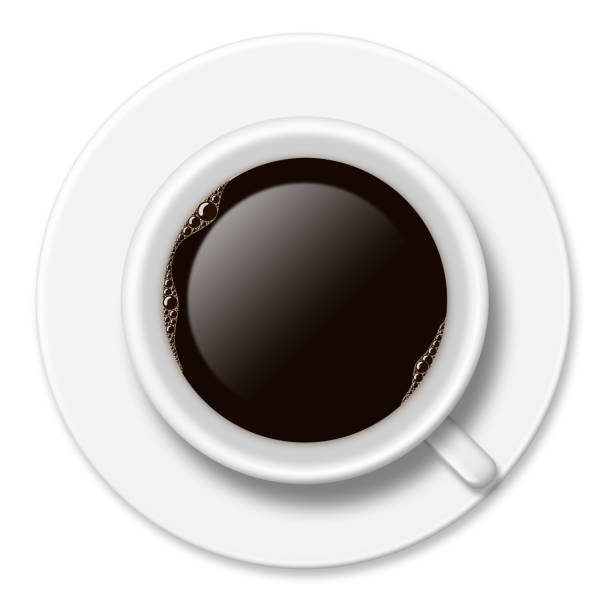 istock 3D illustration espresso coffee cup on top view on white background 825975032