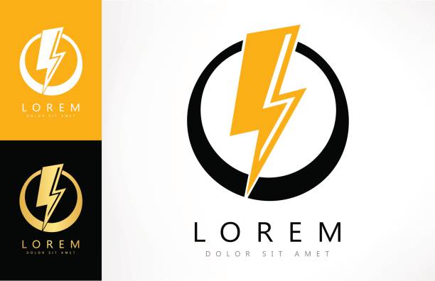 lightning symbol lightning symbol vector zeus logo stock illustrations