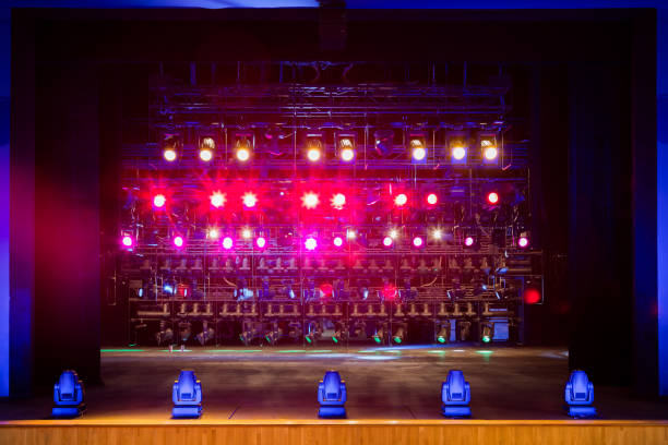 istock Spotlights & lighting equipment for the theater. Multi-colored lights 825988948