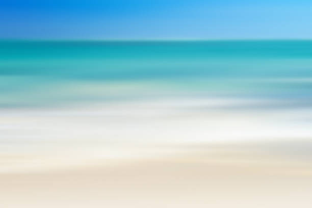 arrière-plan de paysage marin floue motion, mer défocalisé. - beach blue turquoise sea photos et images de collection