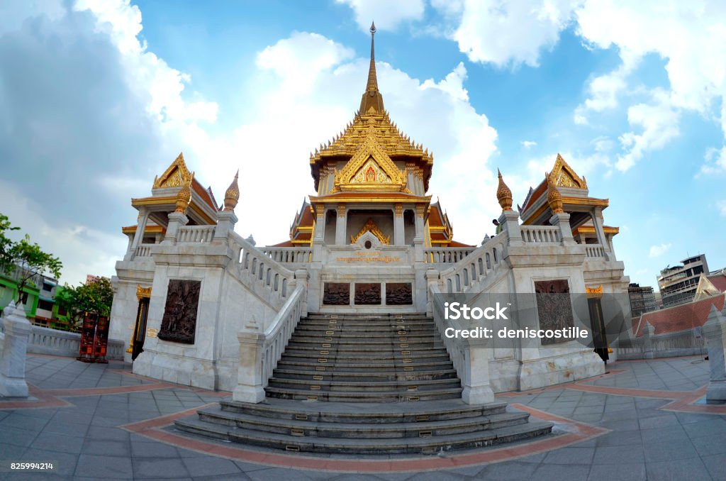 The Wat Traimit in Bangkok This temple is located near Chinatown in Bangkok Architecture Stock Photo