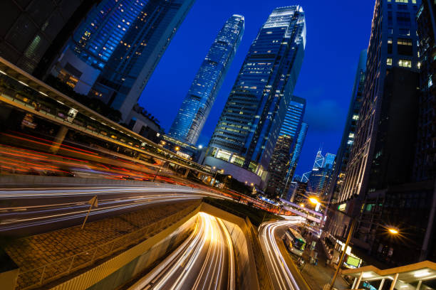 istock Hong Kong Downtown Business District at Night 825995230