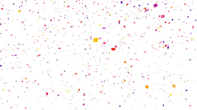 Repeatable falling colorful confetti , with ALPHA channel , no audio , 4K , 30fps , 16:9