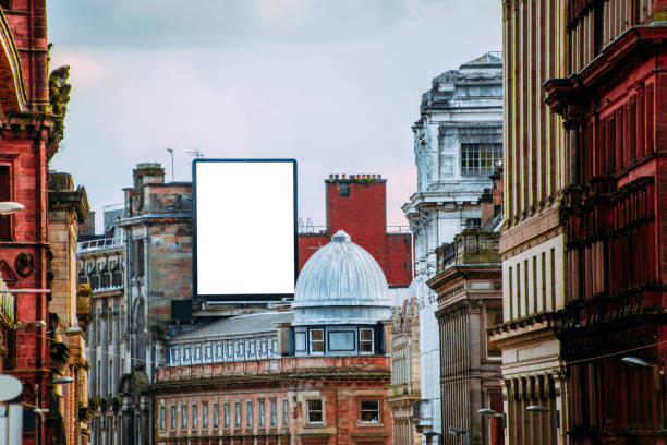 Blank billboard on top of building