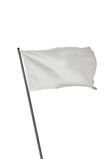 White flag isolated White flag waving on the wind. Isolated over white. Put your own text flag stock pictures, royalty-free photos & images