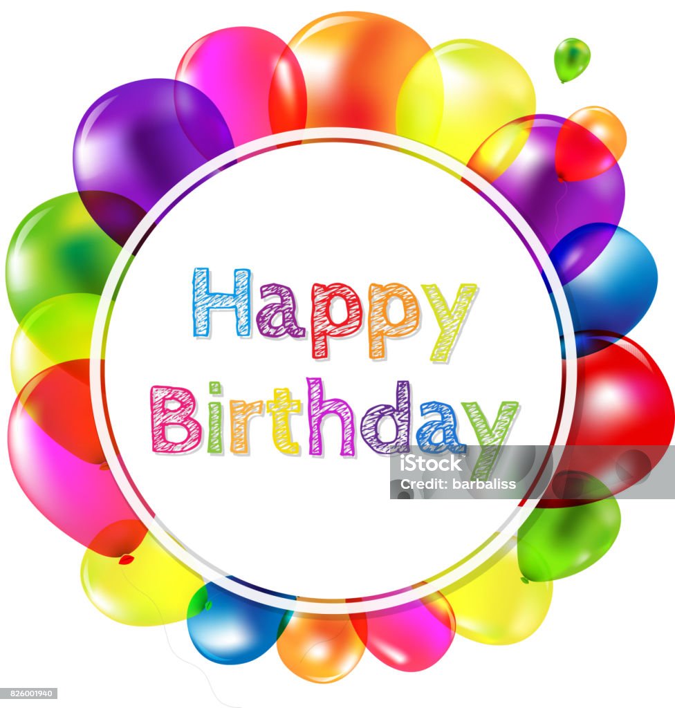 Happy Birthday Banner With Balloons Stock Illustration - Download ...