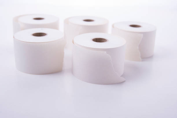 istock Blank roll paper for calculators and cashiers on white 826011262