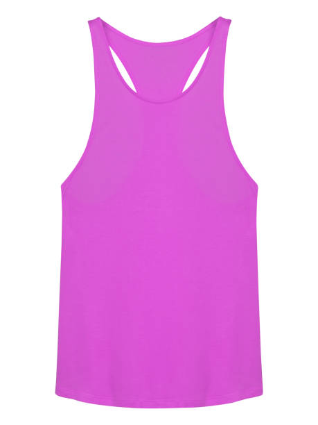 istock Pink sleeveless t-shirt with empty space isolated on white 826011534