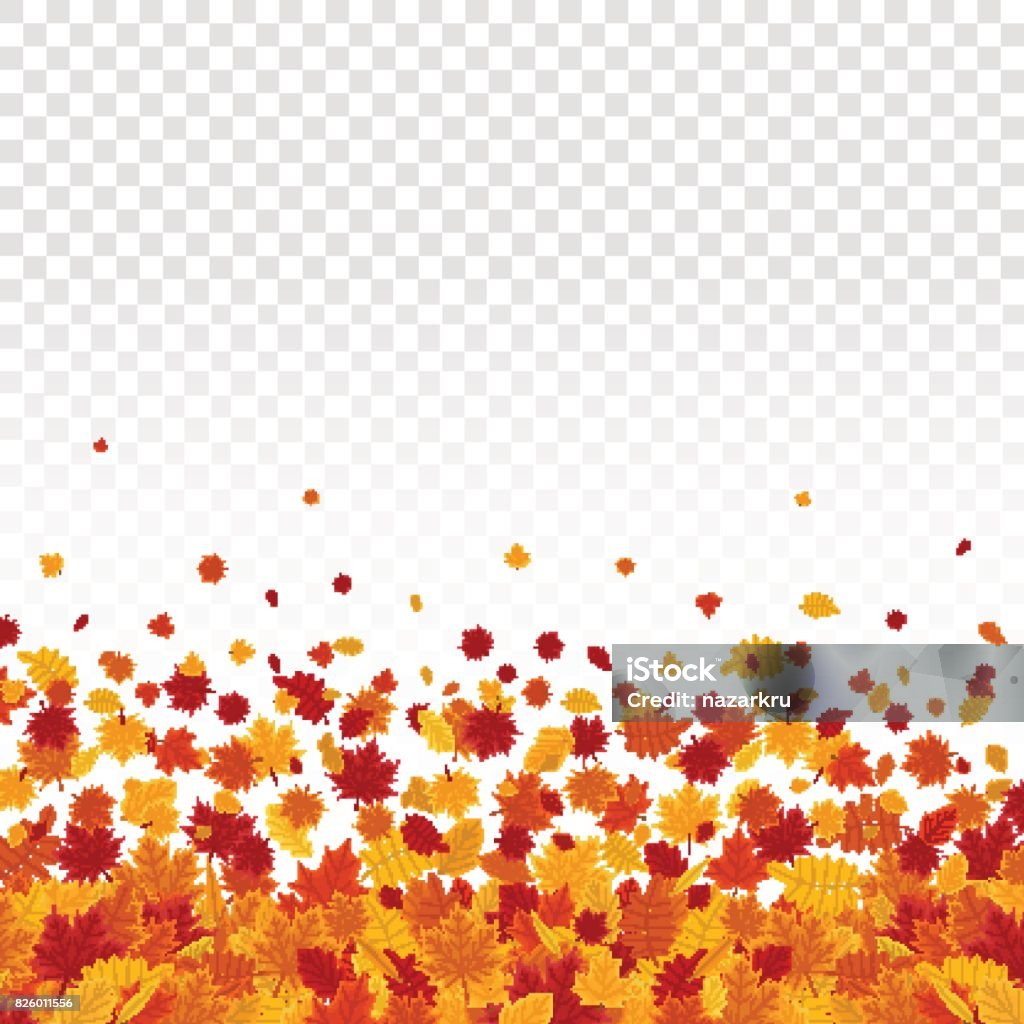 Autumn leaves on transparent background. Falling stock vector