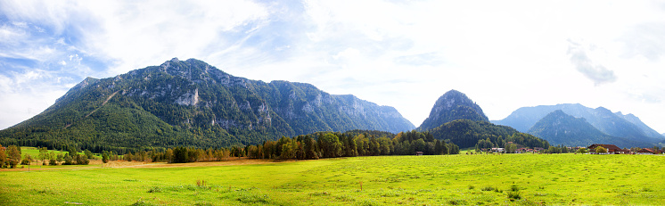 Panaoramic view of the Alps in Bavaria Germany near Inzell