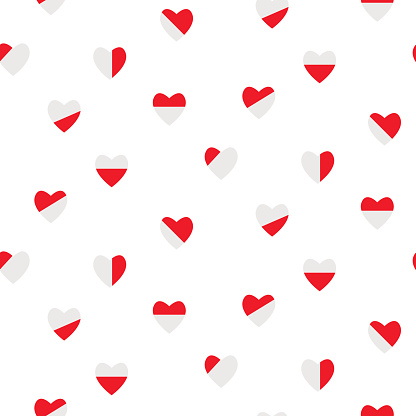Vector illustration of seamless pattern of color hearts