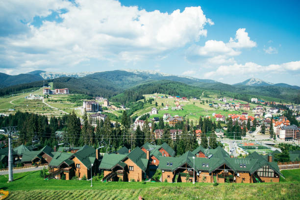istock Mountain Village on a Sunny Summer day 826032594