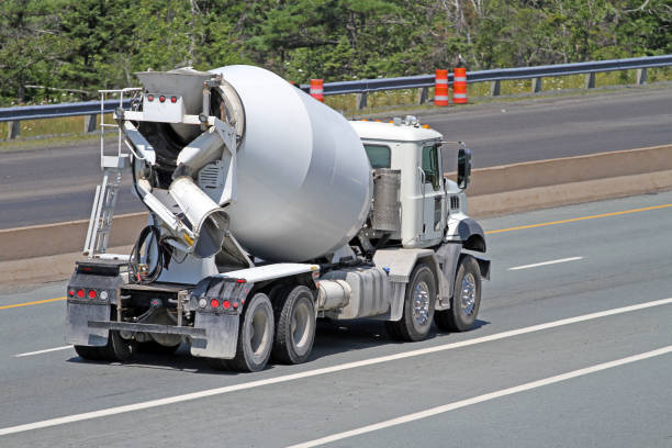 istock Cement Truck Travelling On Highway Delivering Concrete To A Construction Site 826036586