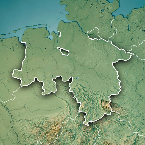 istock Niedersachsen Bundesland 3D Render Topographic Map Border 826036690