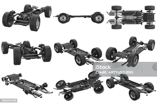 Chassis Rahmen Auto Set Stockfoto und mehr Bilder von Auto - Auto, Fahrwerk, Fahrgestell
