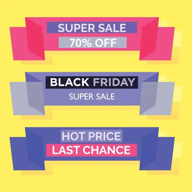 Vector illustration of Black Friday Super Sale concept.