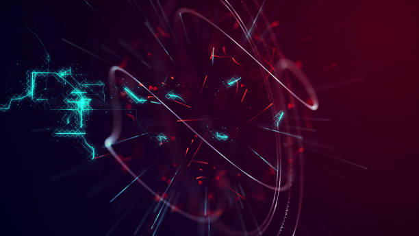 Background, Particles and Digital Connections Concept.