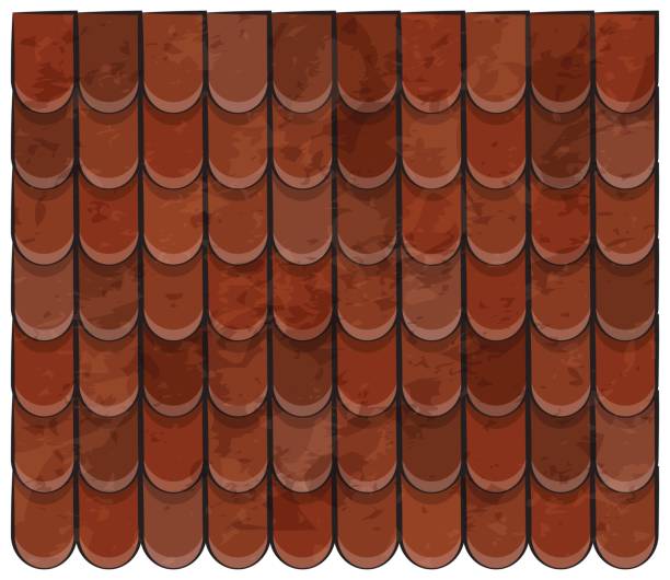 ilustraciones, imágenes clip art, dibujos animados e iconos de stock de tejas textura hermosa ilustración diseño de papel pintado de la bandera - roof tile roof textured red