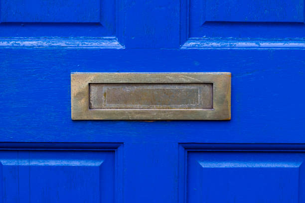 Metal letter box Metal letter box blue mailbox stock pictures, royalty-free photos & images