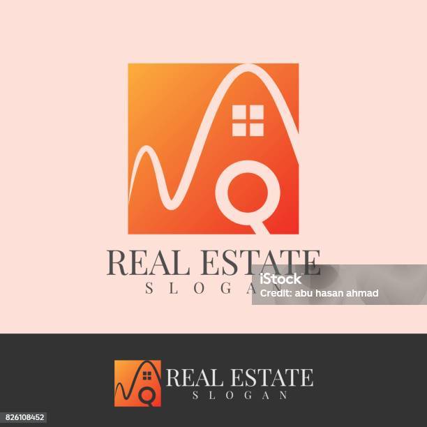 Real Estate Initial Letter Q Icon Design Stock Illustration - Download Image Now - Abstract, Alphabet, Apartment