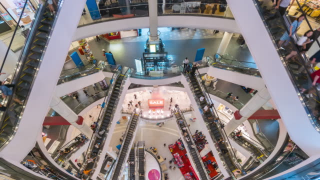 Time Lapse of Shopping Mall Escalator