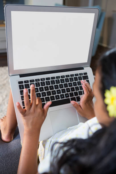 istock Close up of girl using laptop 826131638