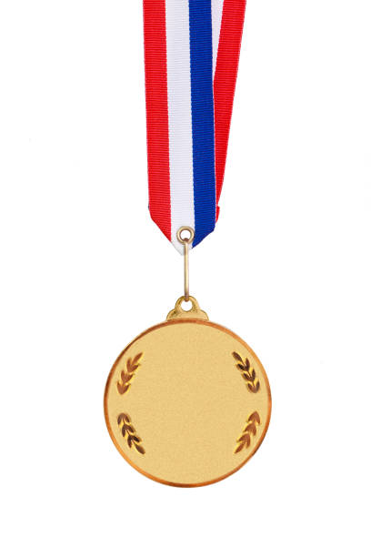 gold medal on isolated stock photo