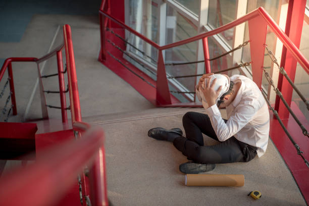 istock Engineer or Architect feeling tired and headache with his job 826144108