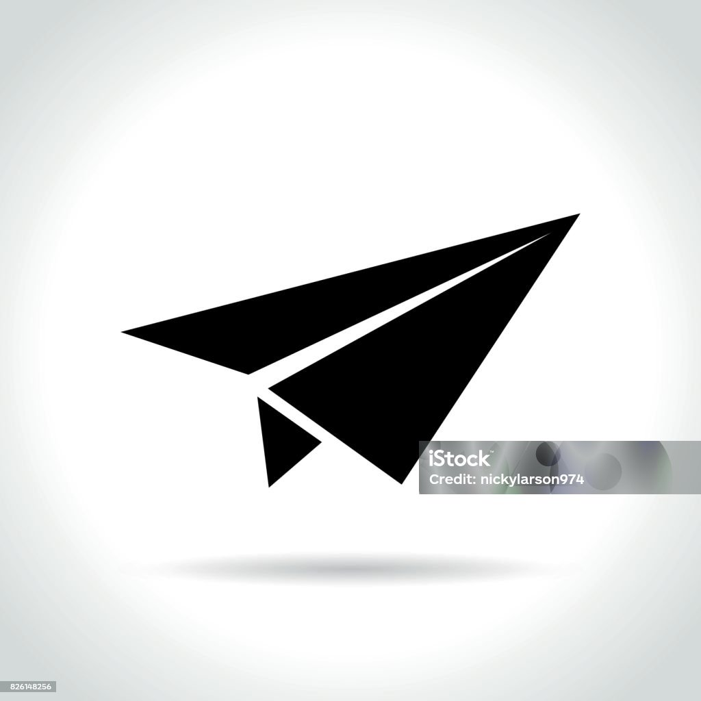 icône d’avion de papier sur fond blanc - clipart vectoriel de Avion en papier libre de droits