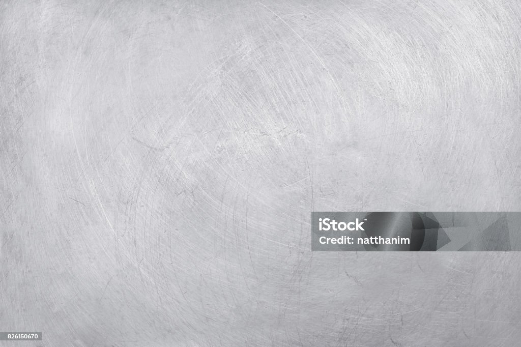 aluminium texture background, scratches on stainless steel. Metal Stock Photo