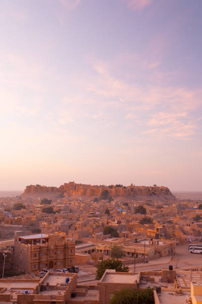 jaisalmer fort view cityscape morning sunrise - jaisalmer imagens e fotografias de stock