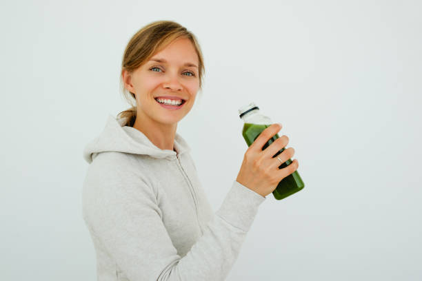 istock Optimistic sporty woman maintaining balanced diet 826162876