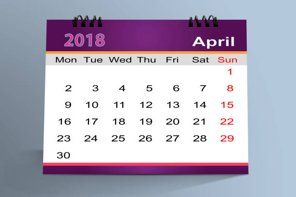 istock Desktop Calendar Design April  2018 with mockup 826163056