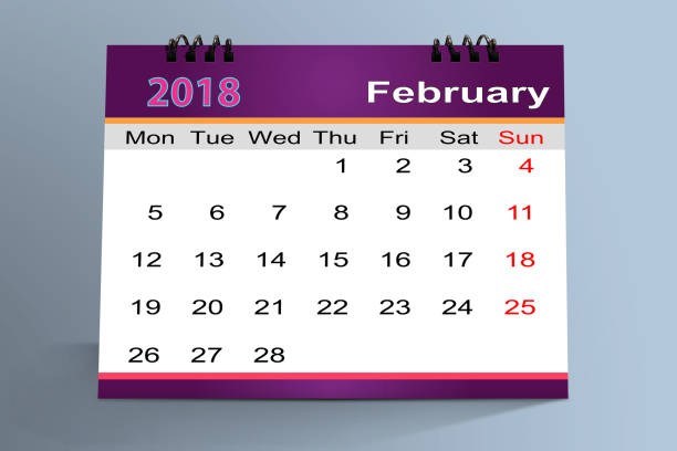 istock Desktop Calendar Design February 2018 with mockup 826163338