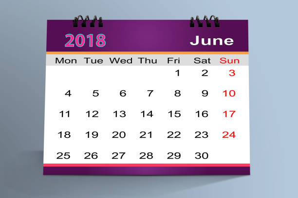 istock Desktop Calendar Design June 2018 with mockup 826163596