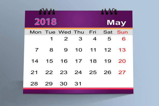 istock Desktop Calendar Design May 2018 with mockup 826163896
