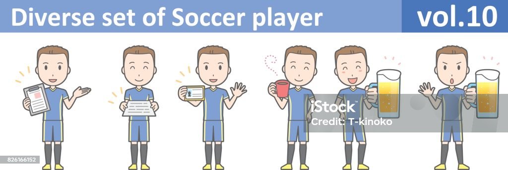 Diverse set of Soccer player, EPS10 vol.10 Alcohol - Drink stock vector