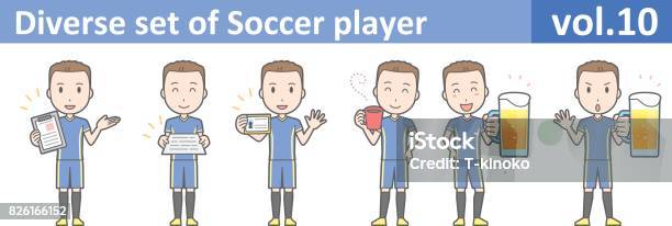 Diverse Set Of Soccer Player Eps10 Vol10 Stock Illustration - Download Image Now - Alcohol - Drink, Art, Arts Culture and Entertainment