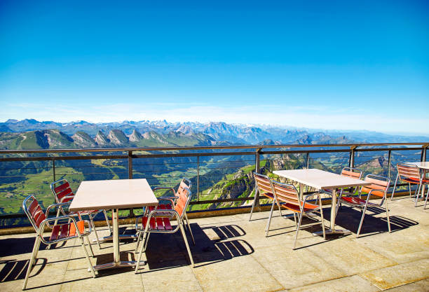 Restaurant seating area at Saentis Mountain