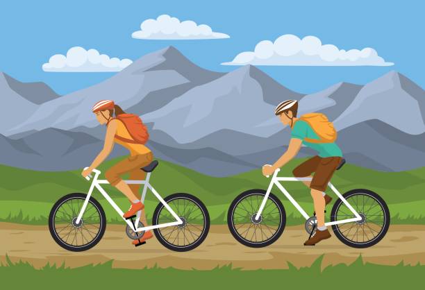 84 Cartoon Of The Man Bicycling Mountain Bike Illustrations & Clip Art -  iStock