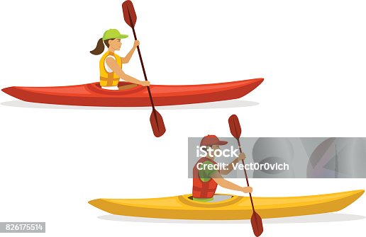135 Cartoon Of A Kayak Paddling Illustrations & Clip Art - iStock