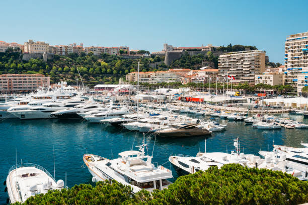 istock Yachts moored at town quay In Monaco, Monte Carlo 826179614