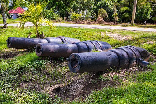 Cannons in the Fort Nieuw Amsterdam, Suriname, South America