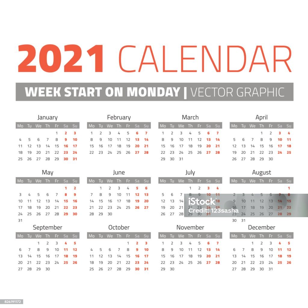 Eenvoudige 2021 Jaarkalender Stockvectorkunst En Meer Beelden Van 12-23  Maanden - 12-23 Maanden, 2021, Bedrijfsleven - Istock