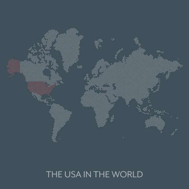 istock World map with the United States of America highlighted 826195900