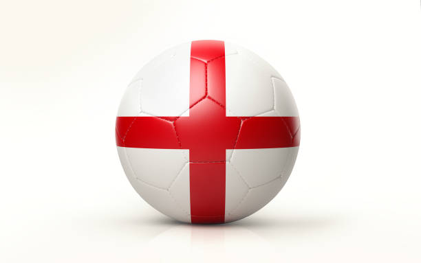 足球球質感孤立在白色背景上的英語標誌 - angleterre foot 個照片及圖片檔